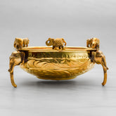 Pure Brass Elephant Urli -  Vintage Decorative Bowl for Home Decor